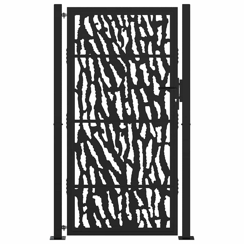 Load image into Gallery viewer, Vidaxl poort met sporenontwerp 100x175 cm staal zwart