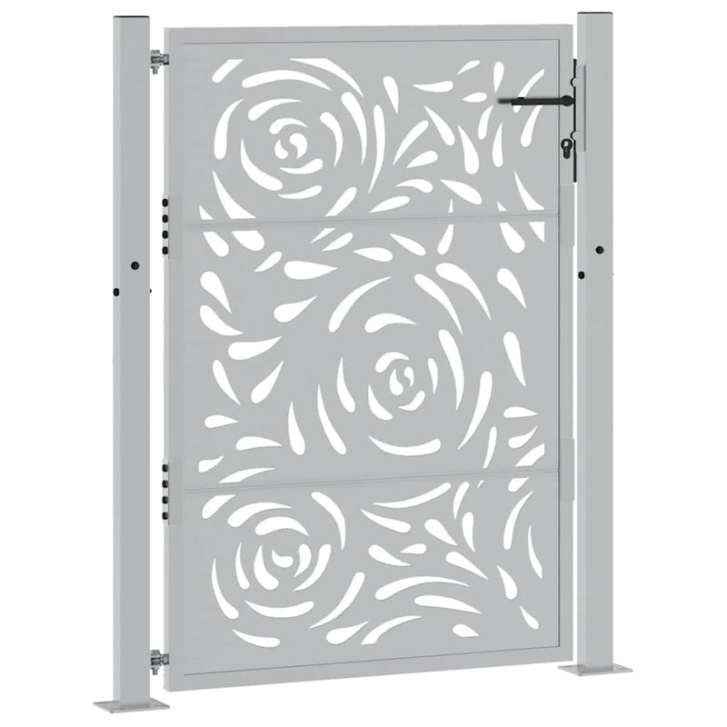 Load image into Gallery viewer, Vidaxl poort met vlamontwerp 100x125 cm weervast staal