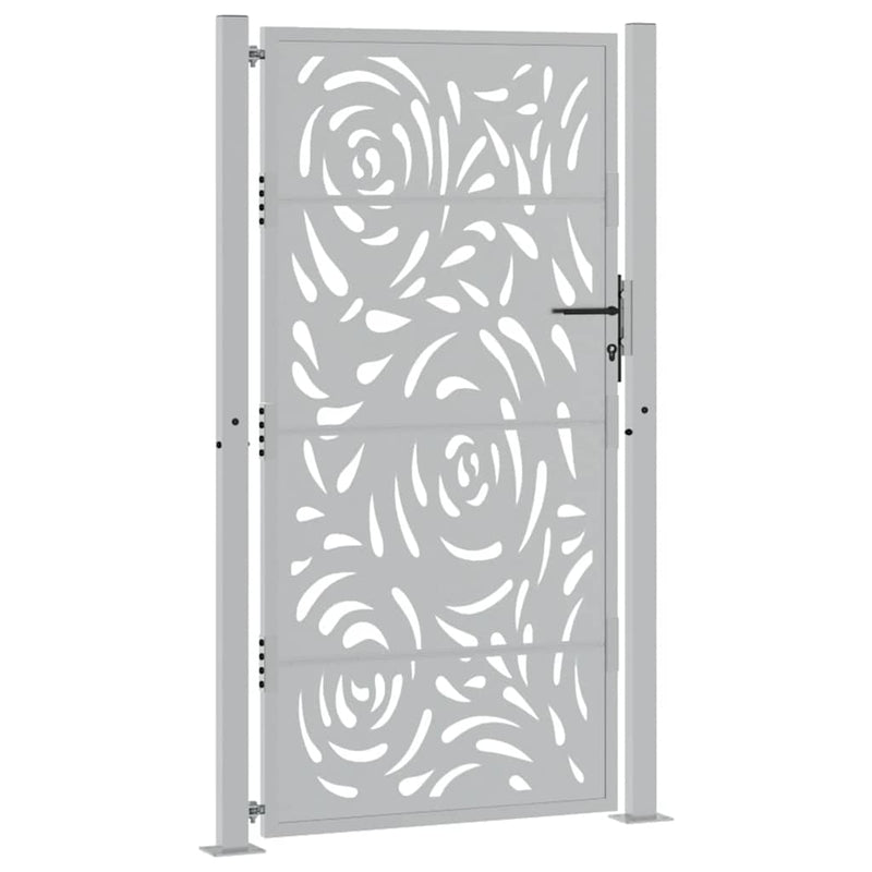 Load image into Gallery viewer, Vidaxl poort met vlamontwerp 100x175 cm weervast staal