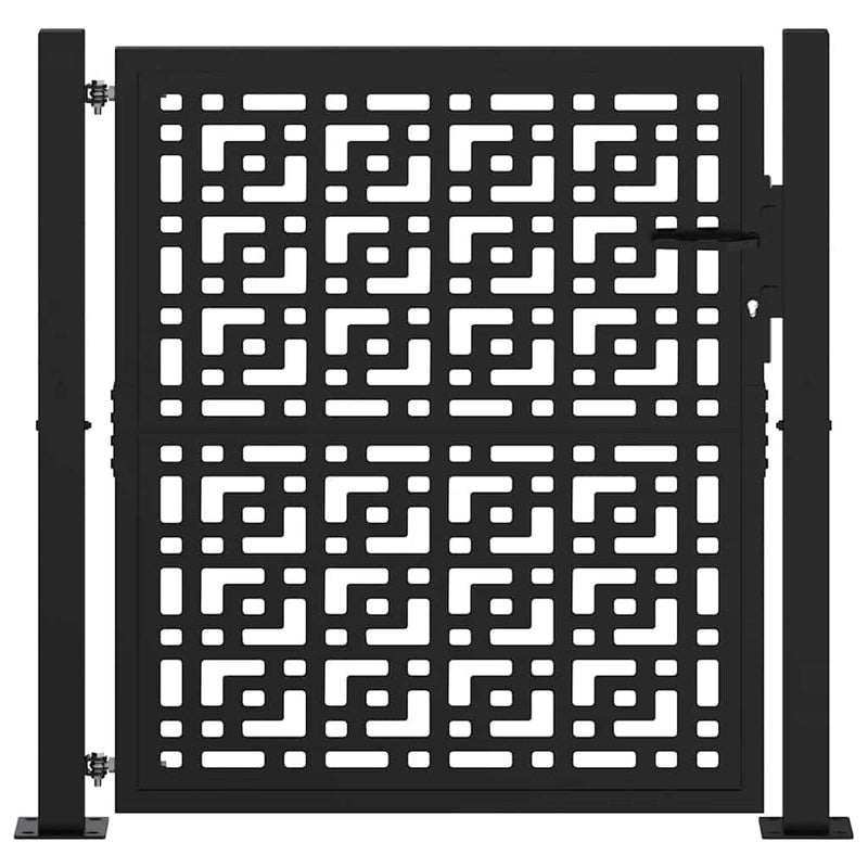 Load image into Gallery viewer, Vidaxl poort met kruisontwerp 100x100 cm staal zwart
