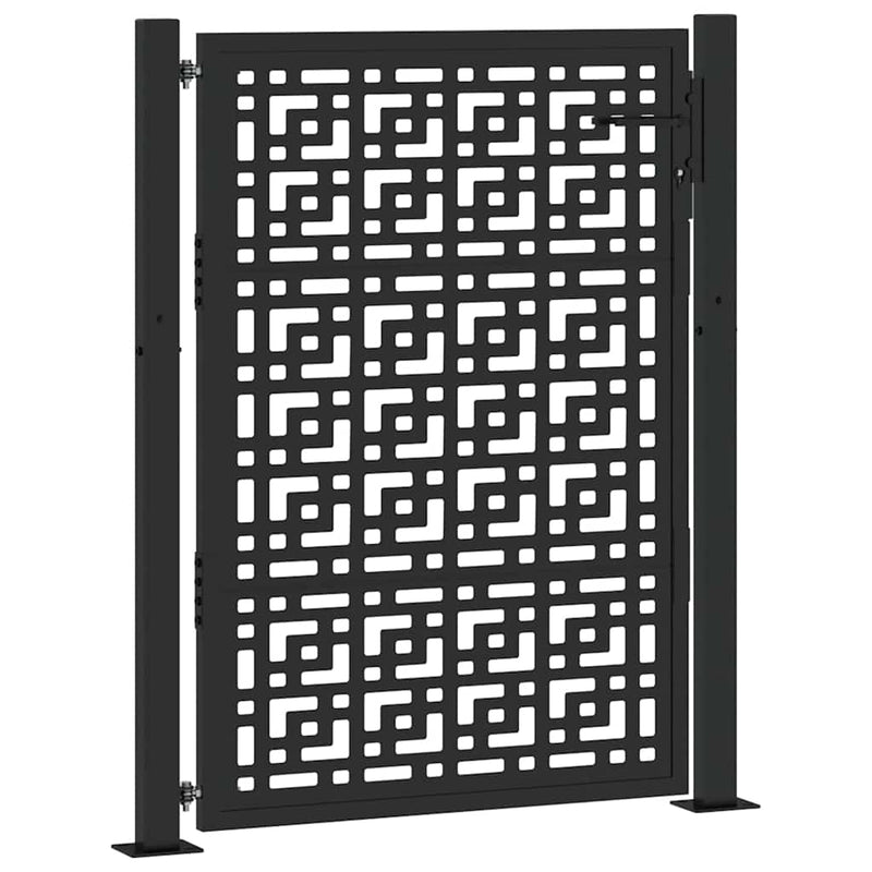 Load image into Gallery viewer, Vidaxl poort met kruisontwerp 100x125 cm staal zwart
