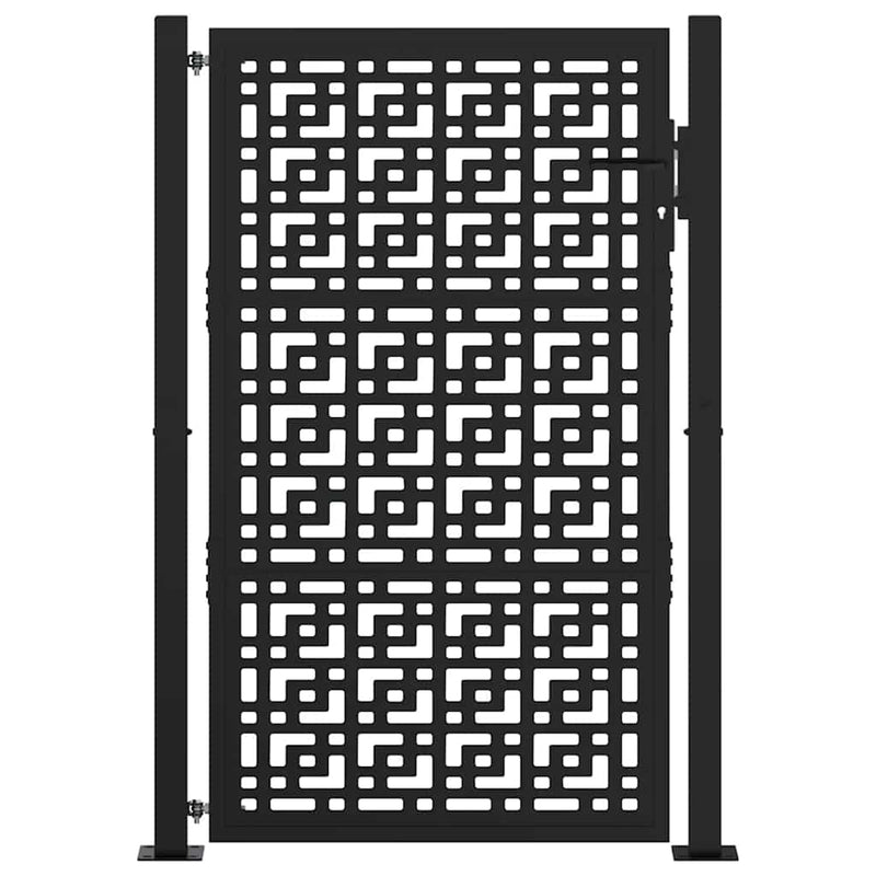 Load image into Gallery viewer, Vidaxl poort met kruisontwerp 100x150 cm staal zwart