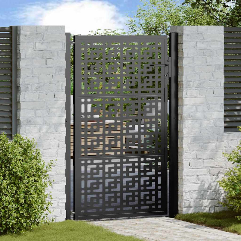 Load image into Gallery viewer, Vidaxl poort met kruisontwerp 100x150 cm staal zwart