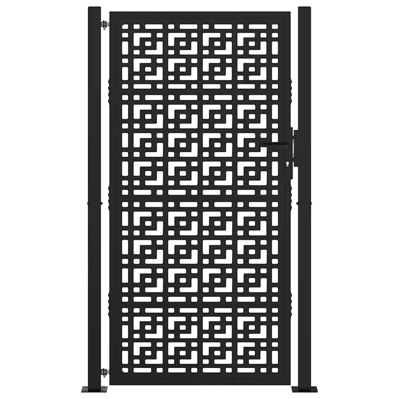 Load image into Gallery viewer, Vidaxl poort met kruisontwerp 100x175 cm staal zwart