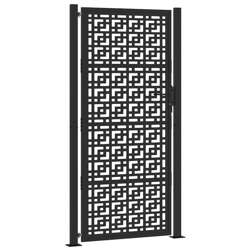 Load image into Gallery viewer, Vidaxl poort met kruisontwerp 100x200 cm staal zwart