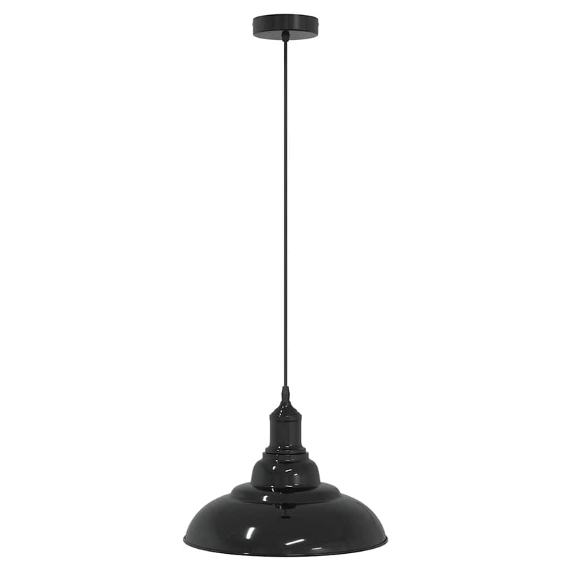 Load image into Gallery viewer, Vidaxl hanglamp in hoogte verstelbaar e27 ø31 cm metaal glanzend zwart