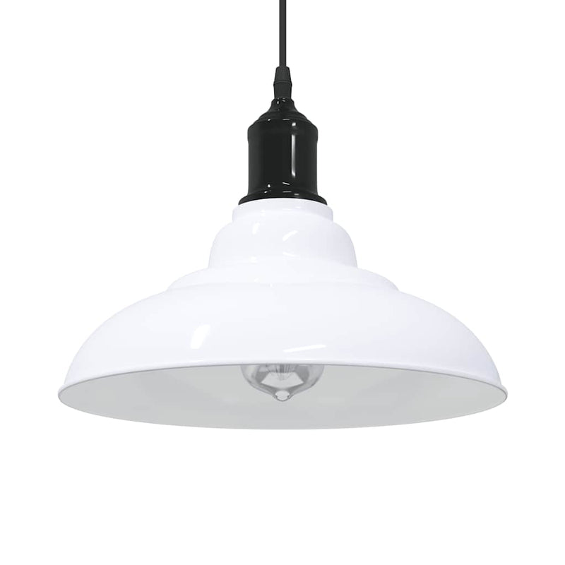 Load image into Gallery viewer, Vidaxl hanglamp in hoogte verstelbaar e27 ø31 cm metaal glanzend wit