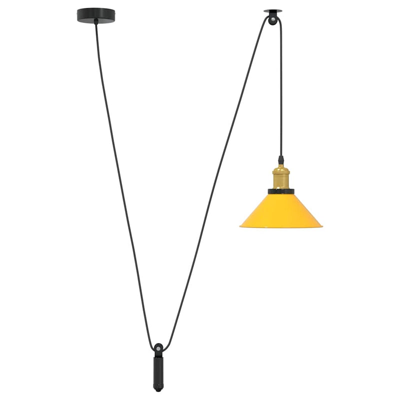 Load image into Gallery viewer, Vidaxl hanglamp in hoogte verstelbaar e27 ø22 cm metaal glanzend geel