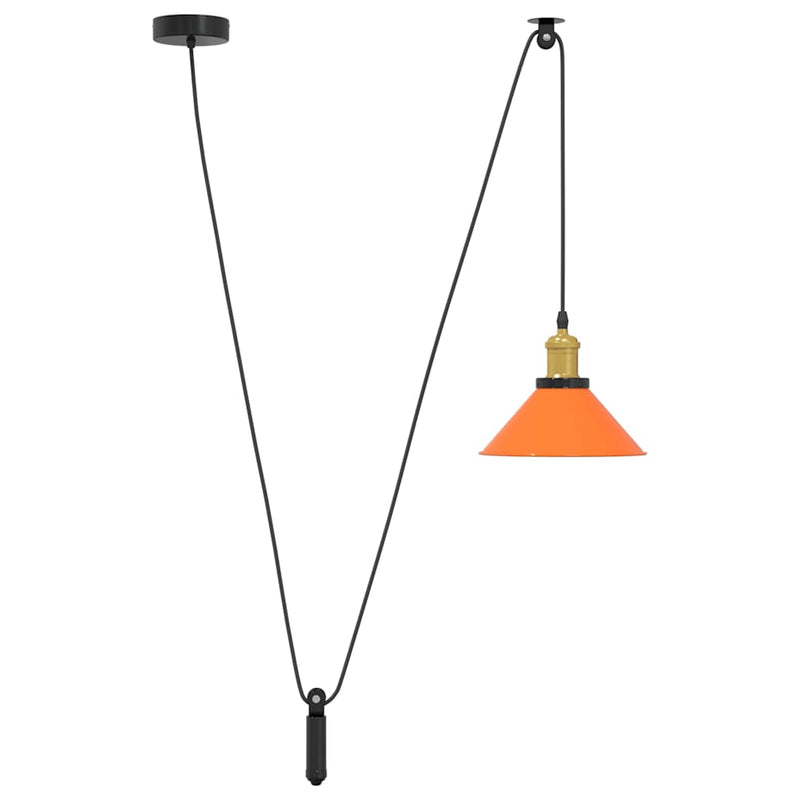 Load image into Gallery viewer, Vidaxl hanglamp in hoogte verstelbaar e27 ø22cm metaal glanzend oranje