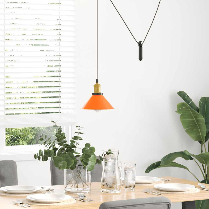 Load image into Gallery viewer, Vidaxl hanglamp in hoogte verstelbaar e27 ø22cm metaal glanzend oranje