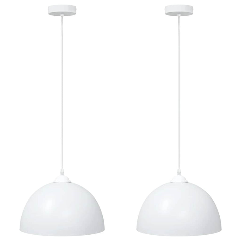 Load image into Gallery viewer, Vidaxl hanglampen 2 st in hoogte verstelbaar e27 30 cm metaal wit