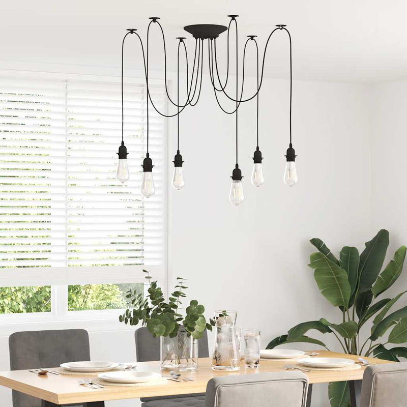 Load image into Gallery viewer, Vidaxl hanglamp met 6 lamphouders e27 metaal zwart