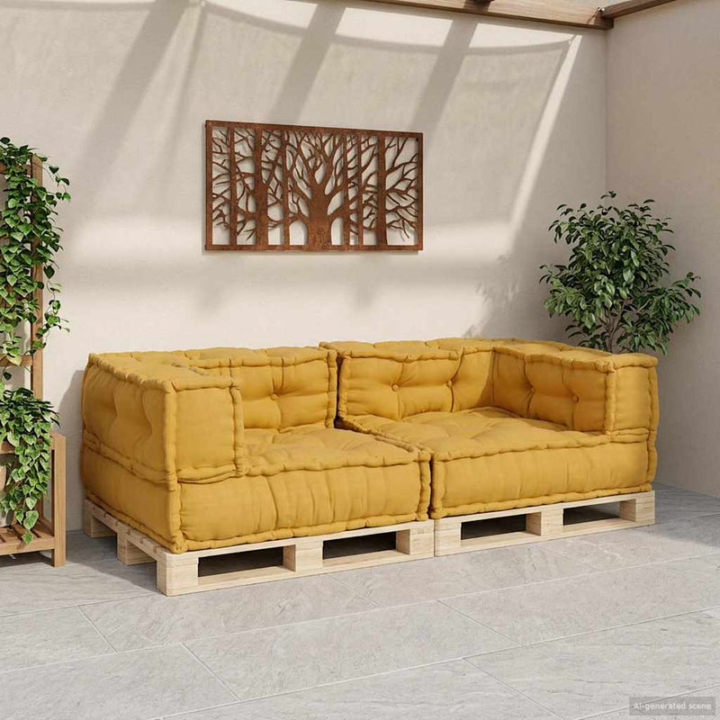 Load image into Gallery viewer, Vidaxl 2-zits modulaire bank 140x70x36 stof geel