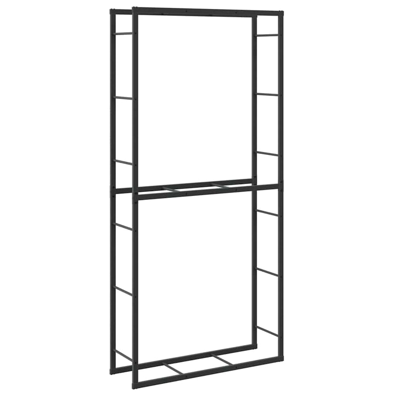 Afbeelding laden in galerijviewer, Vidaxl haardhoutrek 100x30x209 cm staal zwart