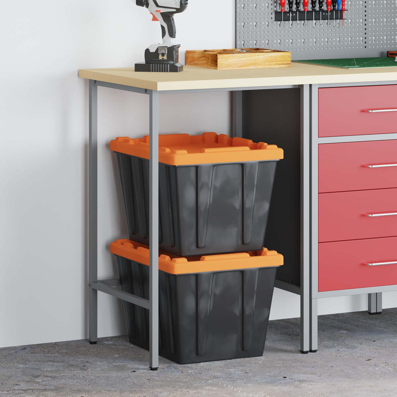Load image into Gallery viewer, Vidaxl hoektafel grijs 55 x 55 x 85 cm staal en geg engineered hout