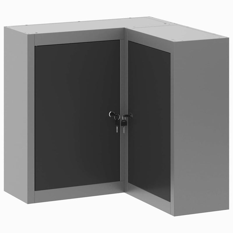 Load image into Gallery viewer, Vidaxl gereedschapskast met plank zwart en grijs 55 x 55 x 55 cm