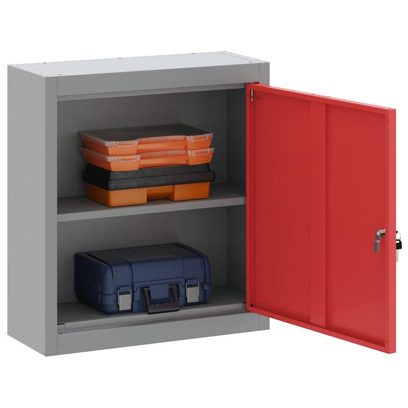 Load image into Gallery viewer, Vidaxl gereedschapskast met plank rood en grijs 50 x 20 x 55 cm