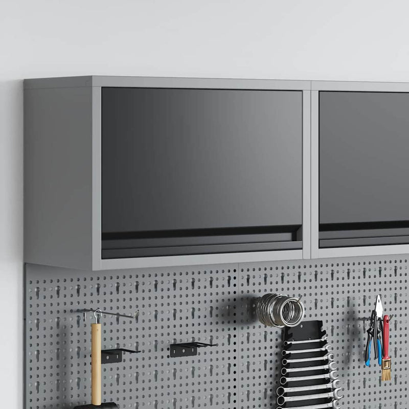 Load image into Gallery viewer, Vidaxl gereedschapskast met opslag zwart en grijs 50 x 25 x 35 cm