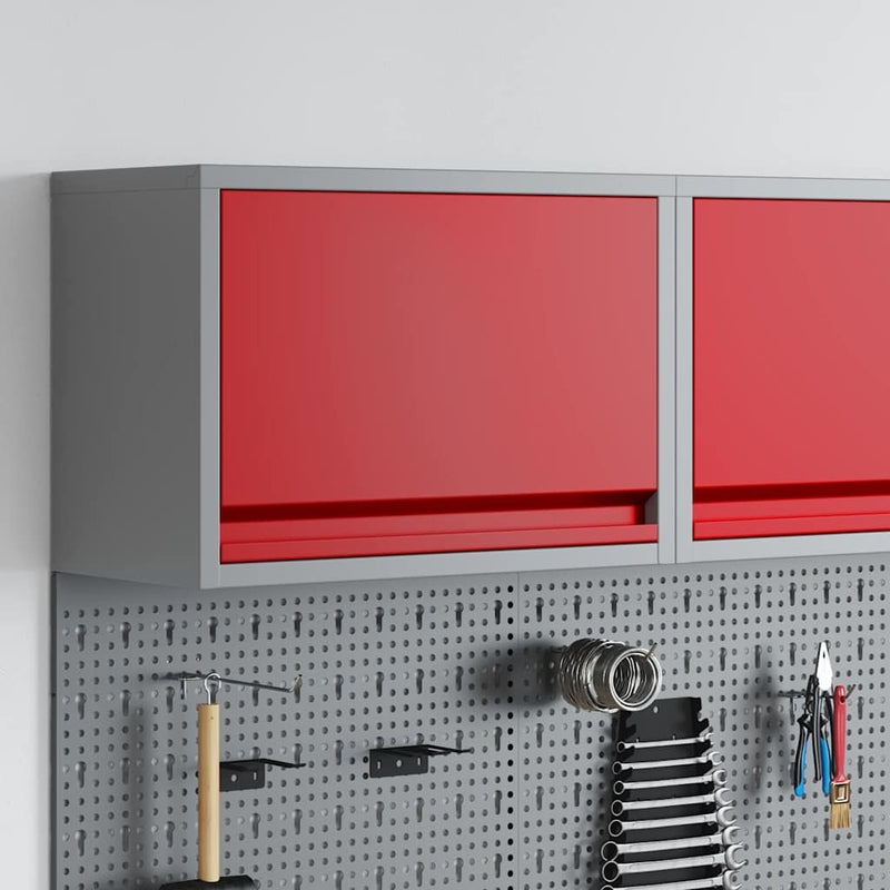 Load image into Gallery viewer, Vidaxl gereedschapskast met opslag rood en grijs 50 x 25 x 35 cm
