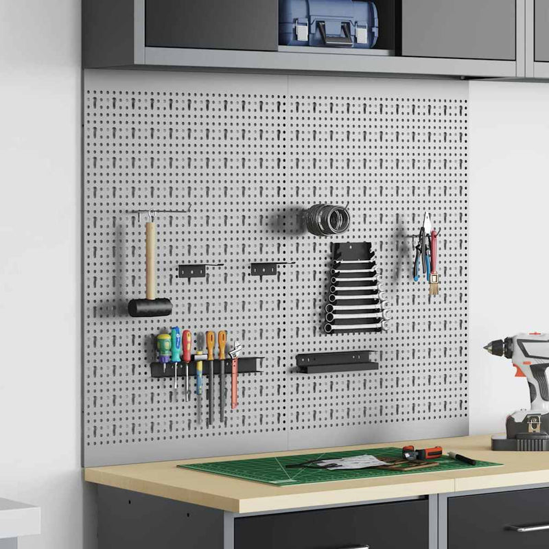 Load image into Gallery viewer, Vidaxl gereedschap wandpaneel 2 pcs grijs 100 x 1 x 80 cm