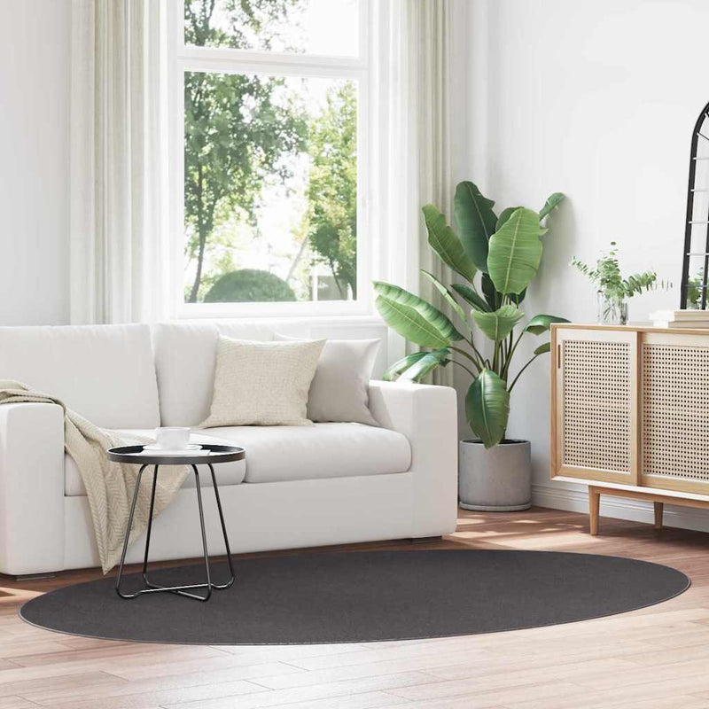 Load image into Gallery viewer, Vidaxl vloerkleden ovaal huarte antraciet 160 x 230 cm 100% polyester