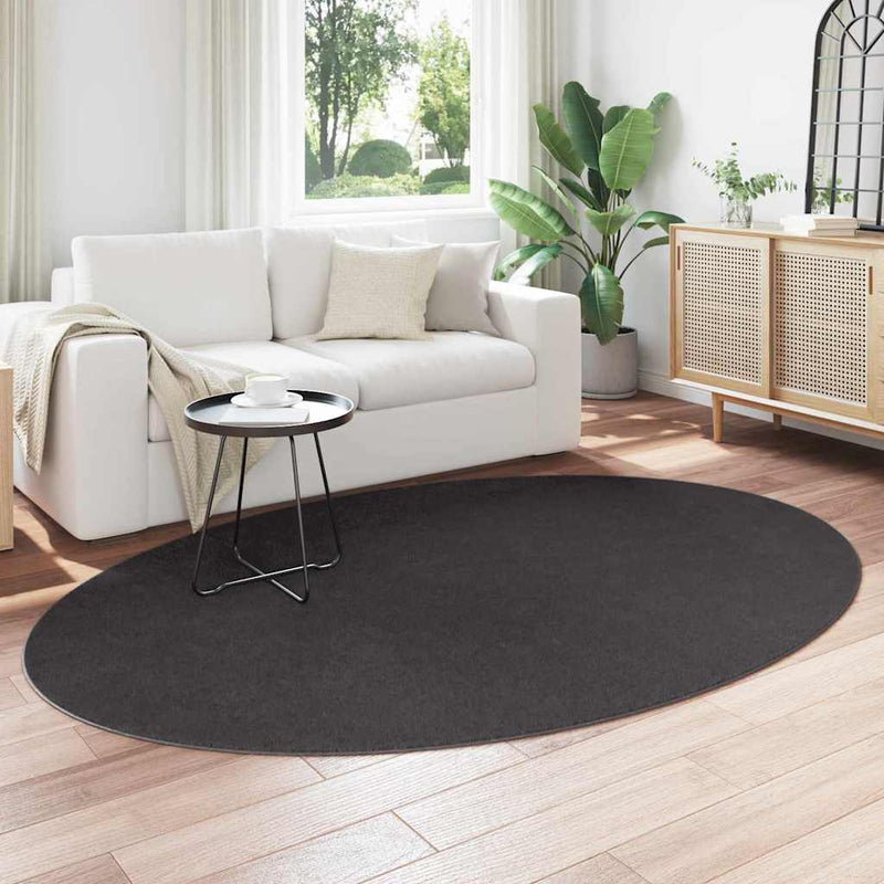 Load image into Gallery viewer, Vidaxl vloerkleden ovaal huarte antraciet 160 x 230 cm 100% polyester