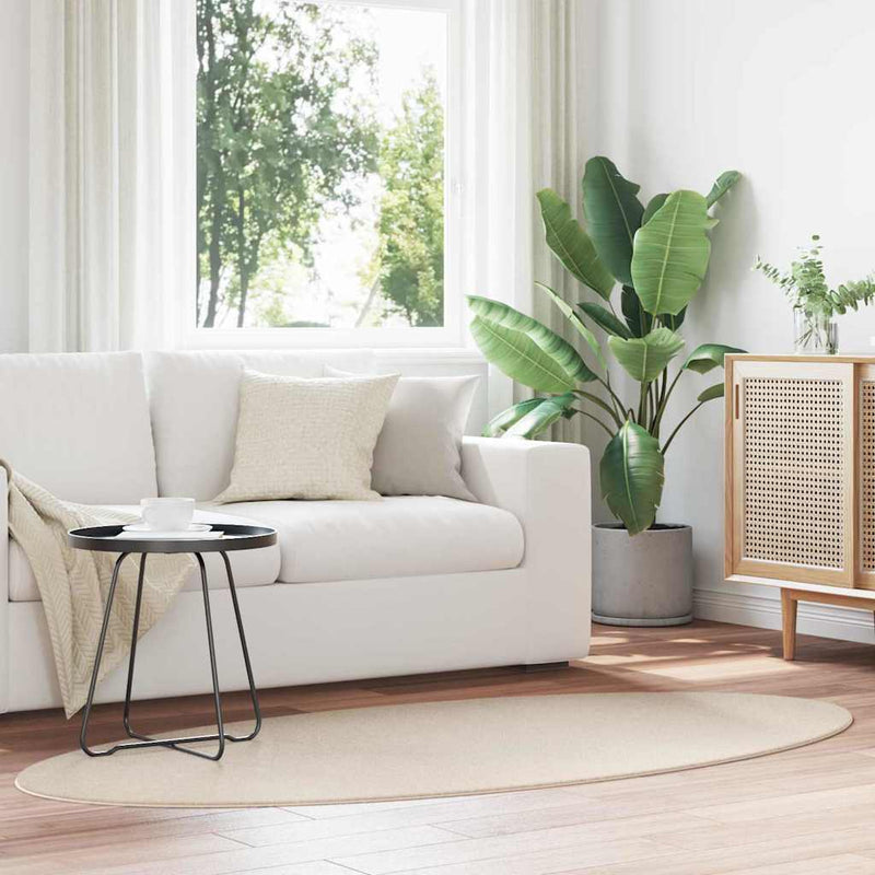 Load image into Gallery viewer, Vidaxl vloerkleden ovaal huarte beige 100 x 200 cm 100% polyester