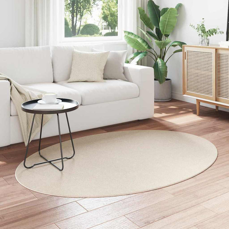 Load image into Gallery viewer, Vidaxl vloerkleden ovaal huarte beige 120 x 170 cm 100% polyester