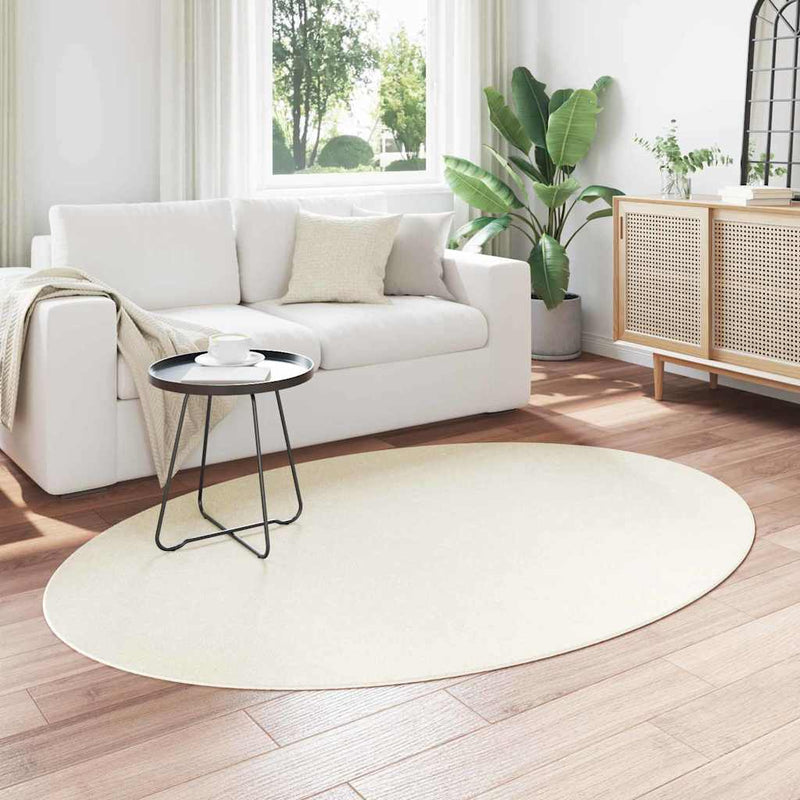 Load image into Gallery viewer, Vidaxl vloerkleden ovaal huarte crème 140 x 200 cm 100% polyester