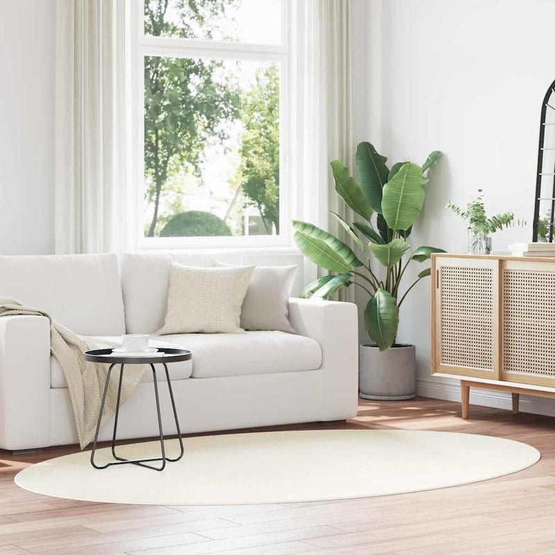 Load image into Gallery viewer, Vidaxl vloerkleden ovaal huarte crème 160 x 230 cm 100% polyester