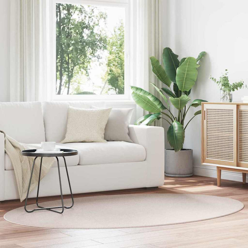 Load image into Gallery viewer, Vidaxl vloerkleden ovaal huarte zand 140 x 200 cm 100% polyester