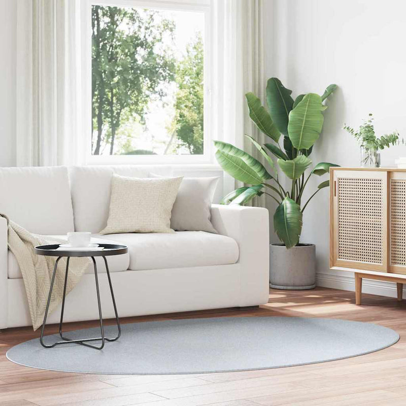 Load image into Gallery viewer, Vidaxl vloerkleden ovaal huarte grijs 140 x 200 cm 100% polyester