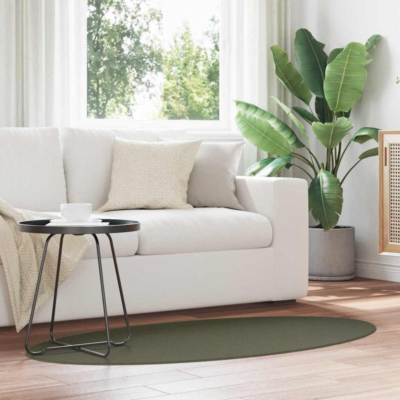 Load image into Gallery viewer, Vidaxl vloerkleden ovaal huarte bosgroen 80 x 150 cm 100% polyester