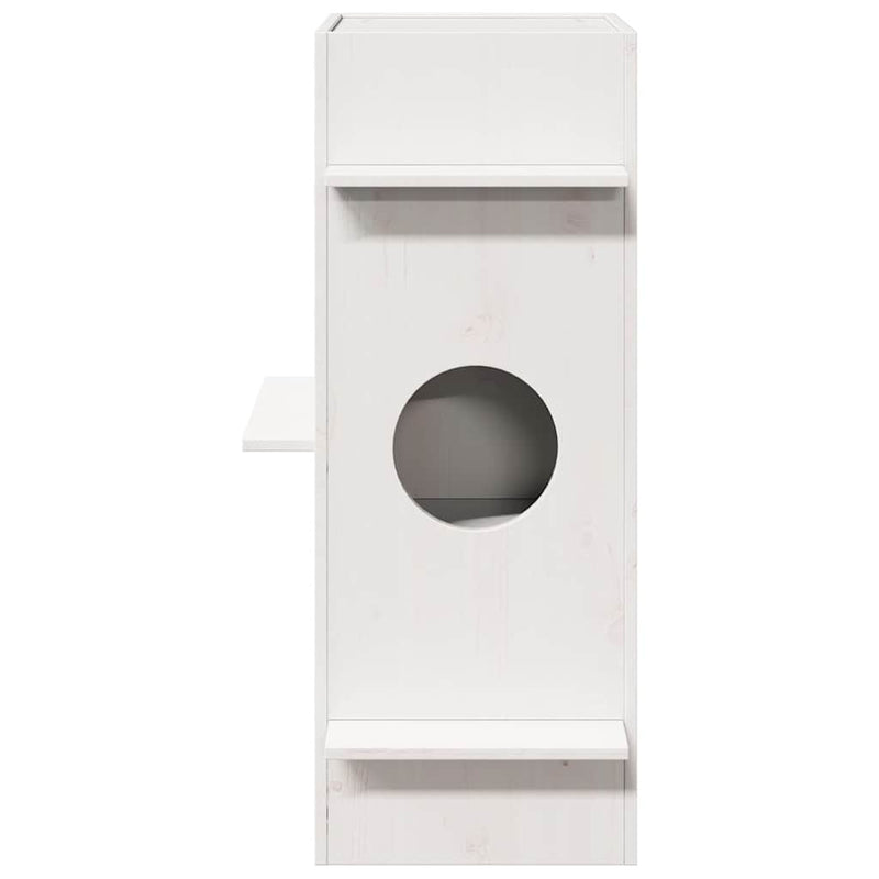 Load image into Gallery viewer, Vidaxl kattenhuis 43x43x90 cm massief grenenhout wit