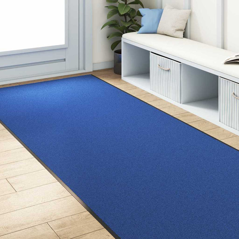 Load image into Gallery viewer, Vidaxl deurmat anders blauw en zwart 120 x 350 cm polyamide en pvc