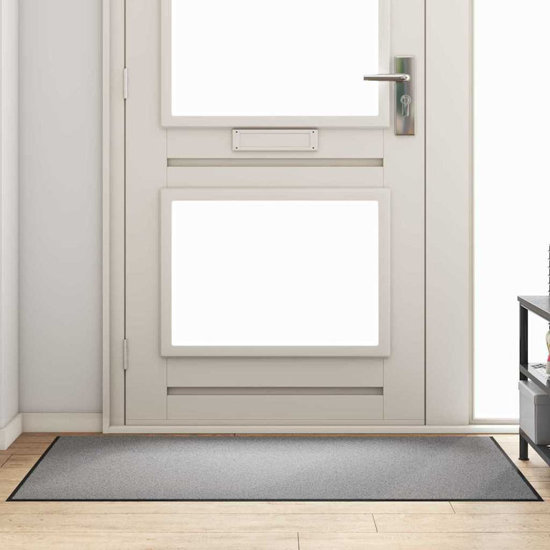 Load image into Gallery viewer, Vidaxl deurmat grijs en zwart 90 x 150 cm polypropyleen en vinyl