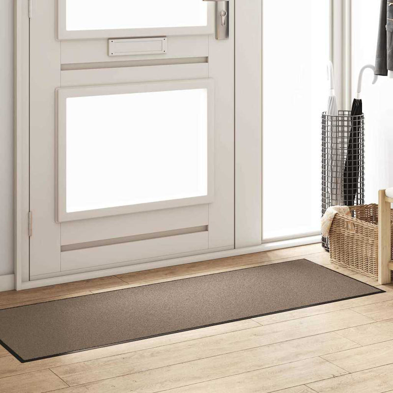 Load image into Gallery viewer, Vidaxl deurmat beige en zwart 60 x 180 cm polypropyleen en vinyl