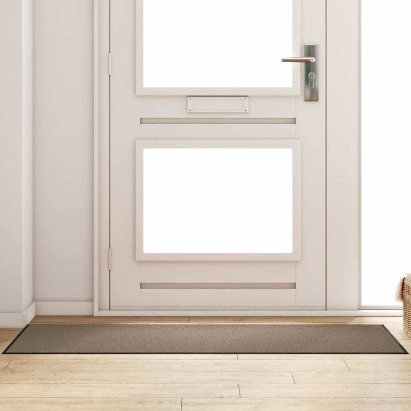 Load image into Gallery viewer, Vidaxl deurmat beige en zwart 60 x 180 cm polypropyleen en vinyl