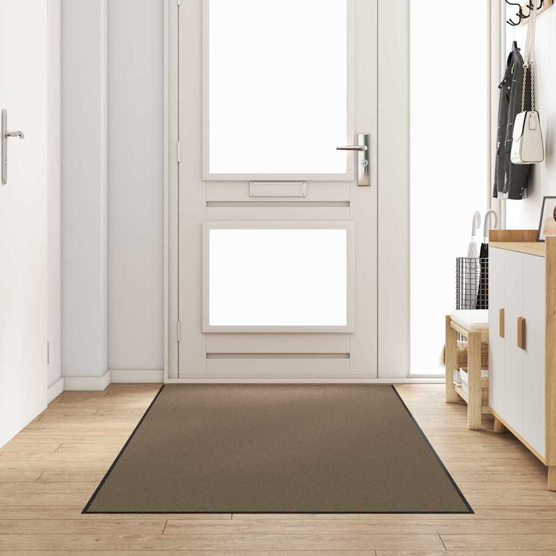 Load image into Gallery viewer, Vidaxl deurmat beige en zwart 120 x 250 cm polypropyleen en vinyl