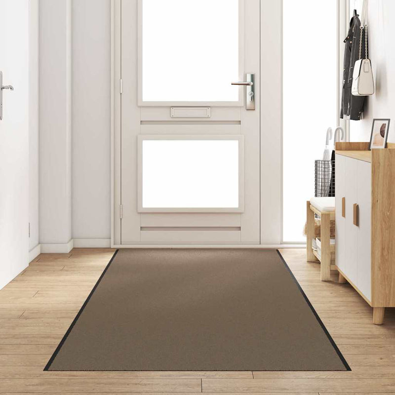 Load image into Gallery viewer, Vidaxl deurmat beige en zwart 120 x 400 cm polypropyleen en vinyl