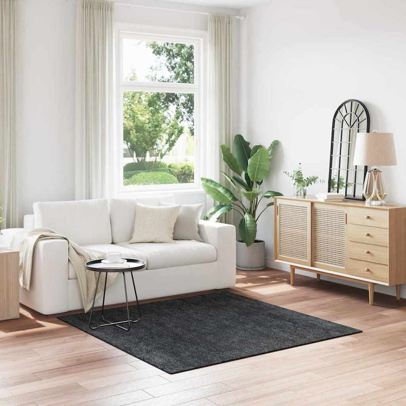 Load image into Gallery viewer, Vidaxl antislip shaggy tapijt donkergrijs 160 x 160 cm pp