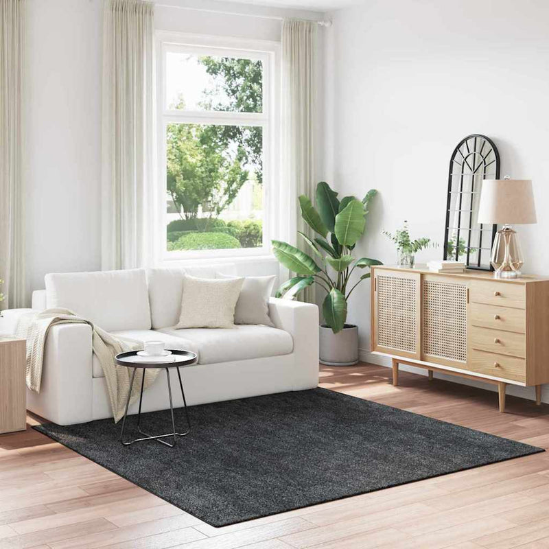 Load image into Gallery viewer, Vidaxl antislip shaggy tapijt donkergrijs 200 x 200 cm pp