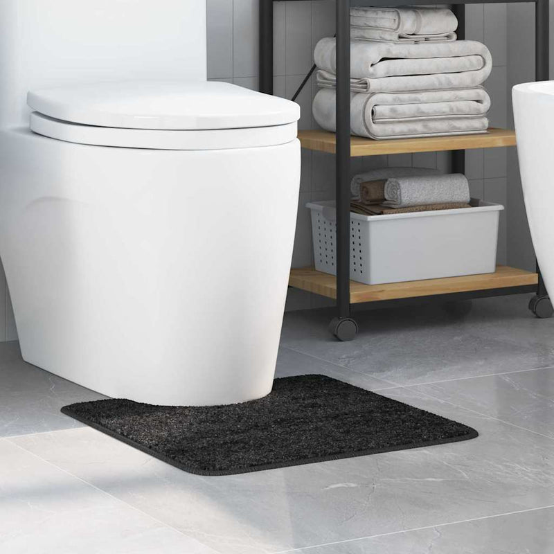 Load image into Gallery viewer, Vidaxl antislip badmat met toilet cut donkergrijs 50 x 50 cm pp