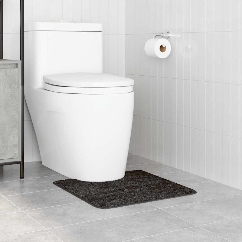 Load image into Gallery viewer, Vidaxl antislip badmat met toilet cut donkergrijs 50 x 50 cm pp