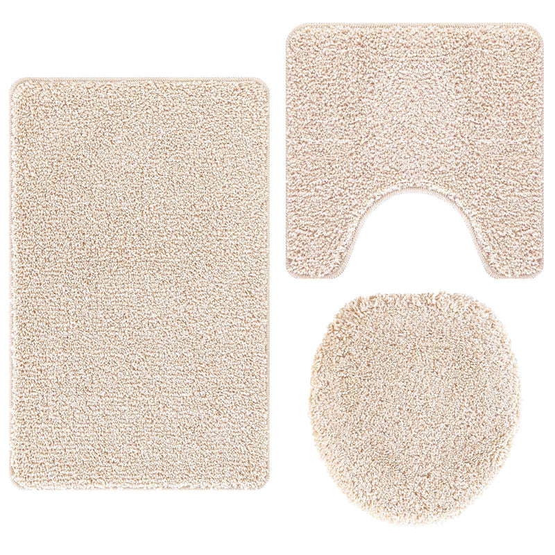 Load image into Gallery viewer, Vidaxl antislip badmat set 3 pcs crème pp
