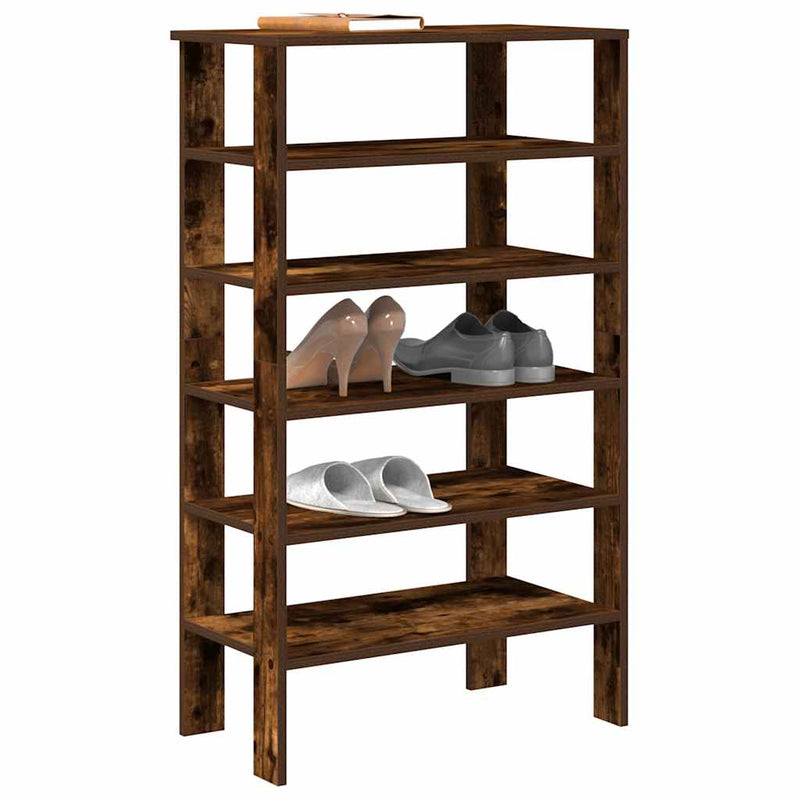 Load image into Gallery viewer, Vidaxl schoenenrek 61x32x105 cm bewerkt hout gerookt eikenkleurig