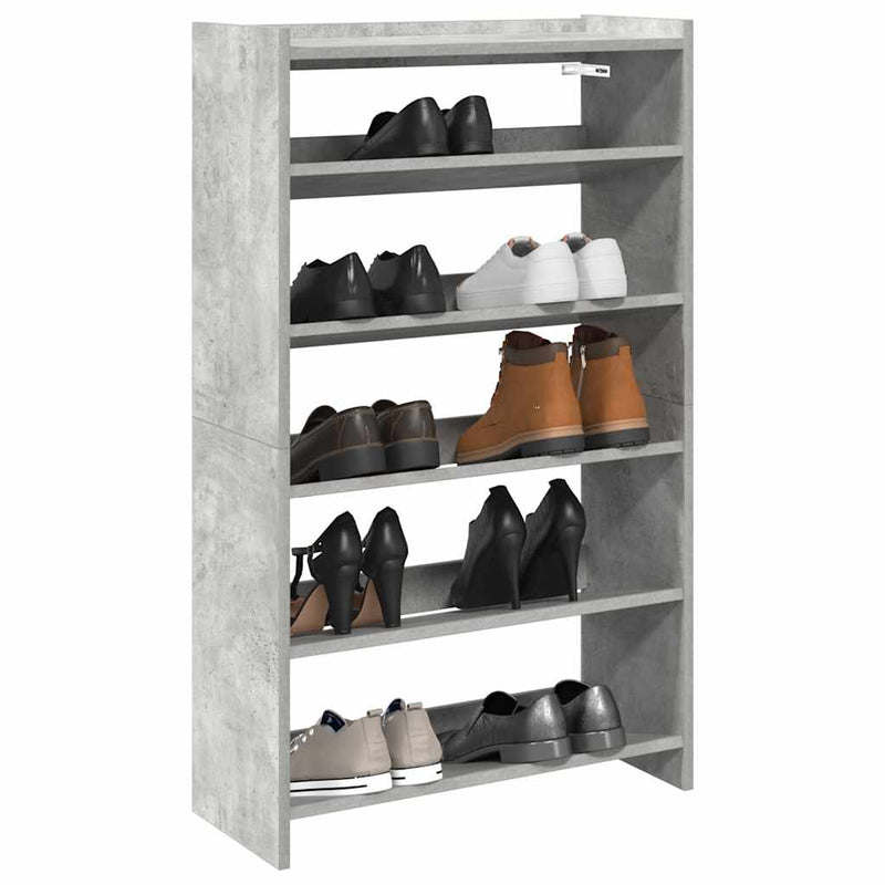 Load image into Gallery viewer, Vidaxl schoenenrek 60x25x100 cm bewerkt hout betongrijs