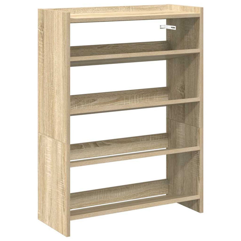 Load image into Gallery viewer, Vidaxl schoenenrek 60x25x81 cm bewerkt hout sonoma eikenkleurig