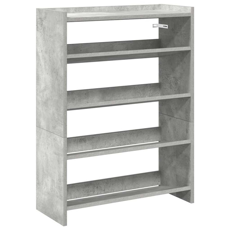 Load image into Gallery viewer, Vidaxl schoenenrek 60x25x81 cm bewerkt hout betongrijs