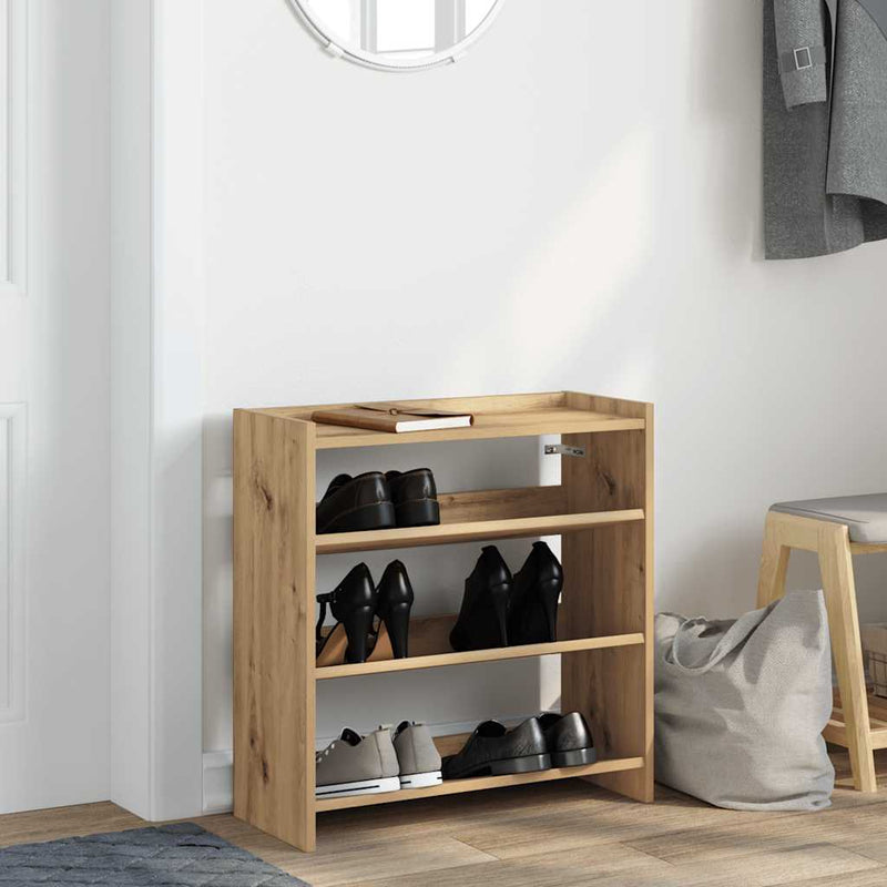 Load image into Gallery viewer, Vidaxl schoenenrek 60x25x62 cm bewerkt hout artisanaal eikenkleur